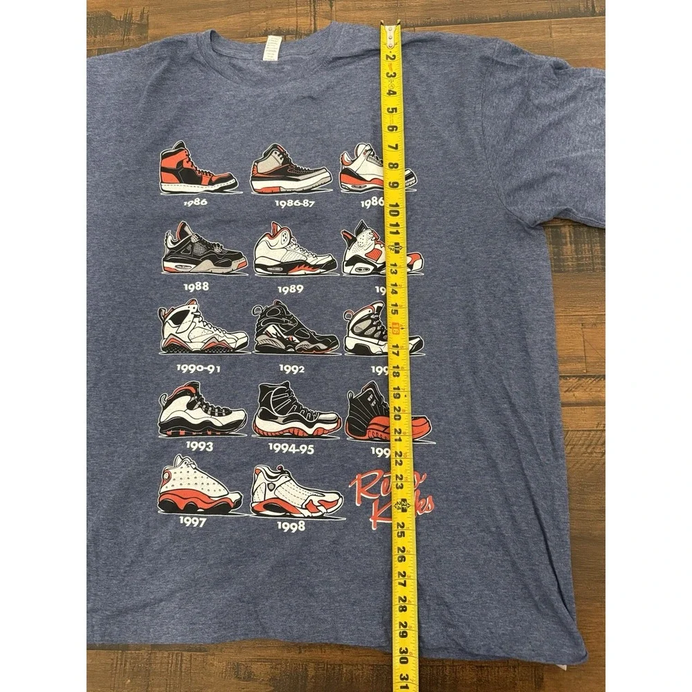 Authentic Classics Rare Retro Kicks Air Jordan History 2XL Shirt XXL Blue NWOT